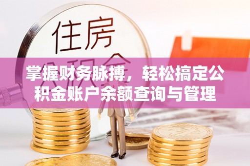 蚌埠掌握财务脉搏，轻松搞定公积金账户余额查询与管理